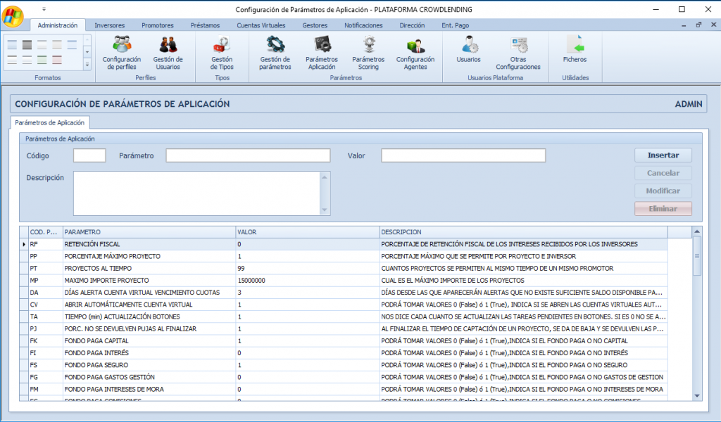 Administración - Crowdlending App
